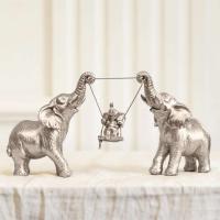 Conjunto de figuritas de resina de elefante dorado, conjunto de Navidad, escultura para el hogar, arte, mesa de sala de estar, artesanías decorativas, regalo familiar - details 7