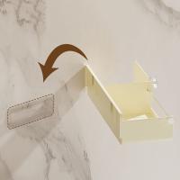 Soporte para secador de pelo montado en la pared, estante de almacenamiento para secador de pelo de gran capacidad, ahorro de espacio, organizador de secador de pelo de plástico autoadhesivo - details 8