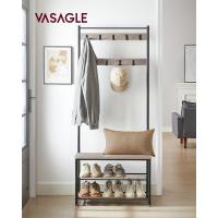 Perchero con Estante para Zapatos, Mueble de Entrada con Banco, 3 en 1, Marco de Acero, para Entrada y Pasillo, 32 x 70 x 177 cm, Estilo Industrial, Marrón Castaño y Negro HSR041B41 - details 10