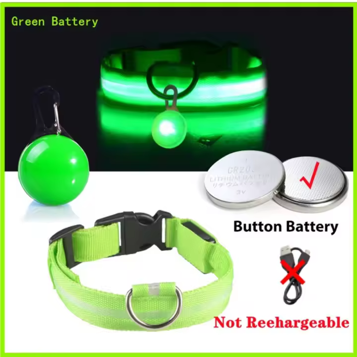 Collar brillante para perros con carga USB Collar de lujo desmontable con luz LED - 1