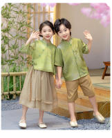 Conjunto de dos piezas de Hanfu chino para niñas, disfraz de jardín elegante y moderno estilo Tang para actuación del Día del Niño - details 17