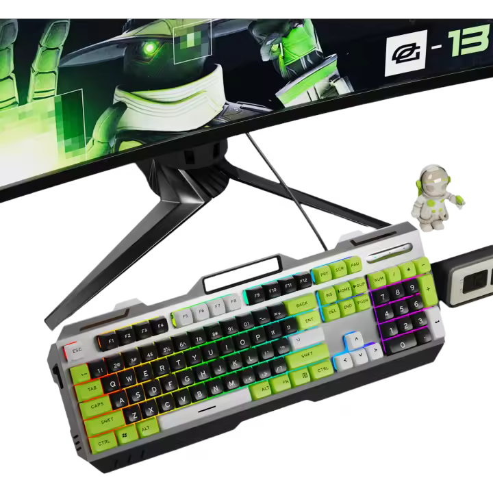 Teclado De Juego EWEADN GX90 Con Retroiluminación LED Silencioso Diseño Ergonómico Duradero Para PC Y Oficina 104 Teclas Membrana USB - 1