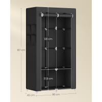 Armario Plegable de Tela 4 Barras, 4 Bolsillos Laterales, Almacenamiento, Negro RYG094B02 - details 12