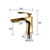 Grifo de baño Grifo mezclador de lavabo de una sola manija de latón cromado dorado Grifos de fregadero frío y caliente montados en cubierta - details 12