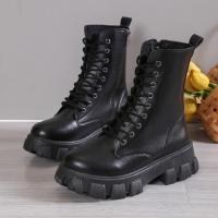 Botas informales con cordones para mujer, botines martin planos a la moda - details 5