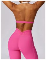 Sujetador Deportivo sin Costuras para Mujeres Encantador y Sexy Halter Bragas de Espalda Liberadas Lencería Sólida Top Femenino Belleza Espalda Inalámbrico Talla Única - details 14