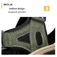 Sandalias de Cuero Genuino para Hombre Novedad de Verano, Talla Grande 38-48, Zapatos Casuales para Exteriores - details 9