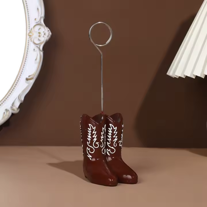 Adorno de botas de Color, patrón de fondo plano, charol de estilo extranjero, zapatos de mujer, artesanía de resina creativa - 1