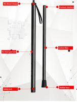 Bastón de fibra de carbono con mango de madera de Wenge, resistente, longitud ajustable, Base de goma para ancianos - details 3