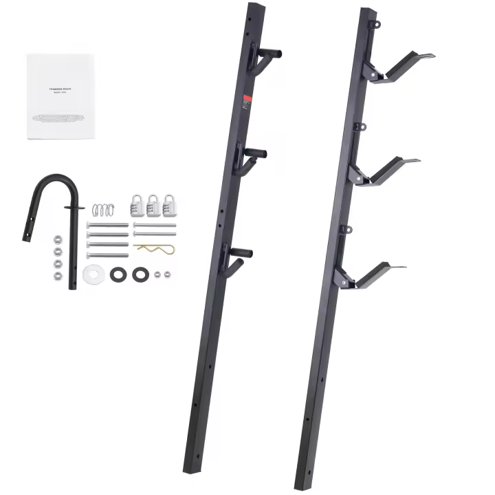 SucceBuy Trimmer Rack, Trimmer Rack de 3 lugares, soporte de bloqueo para remolque de paisaje, par - 1
