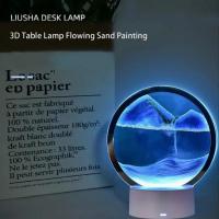 Lámpara LED de escritorio artística, luz de arena movediza artesanal, arena movediza de paisaje Natural 3D, luz nocturna de reloj de arena móvil regulable, alimentada por USB, 1 ud. - details 1