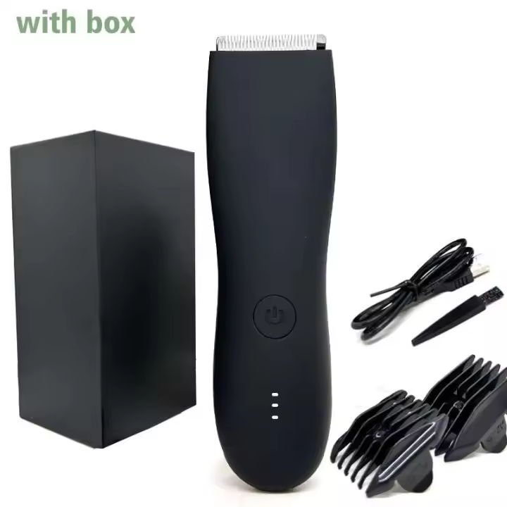 Afeitadora de pelo corporal para hombre, recortadora de bolas para ingle, púbico, cuchilla de cerámica reemplazable, Afeitadora eléctrica, Clippe impermeable - 1