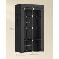 Perchero Plegable de Tela Almacenamiento Lateral de 45x211x167cm Negro RYG095B01 - details 2