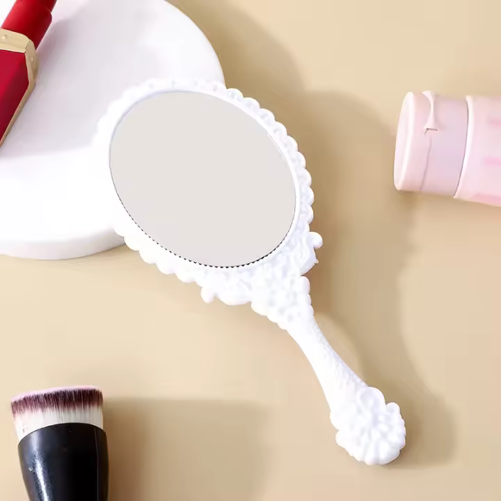 Espejo de Maquillaje Hecho a Mano Vintage Elipso ABS Espejo de Belleza para SPA Salón - 1
