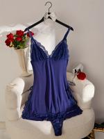 Conjunto de camisón y braguita de diseño encantador con tirantes finos y cuello en V, ropa sexy para mujer - details 36