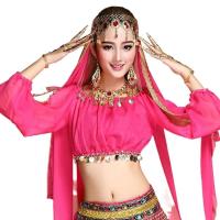 Tops brillantes con cuentas de lentejuelas en el vientre, disfraces de baile sexys, disfraces con flecos para festivales, discotecas, fiestas, Tailandia, India y Arabia - details 16
