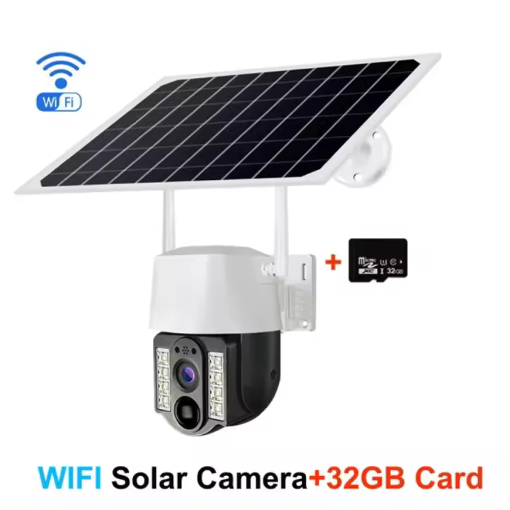 Cámara de Vigilancia Solar WIFI 4G Remota para Exteriores, Inalámbrica, Visión Nocturna HD a Todo Color, Cámara Inteligente - 1