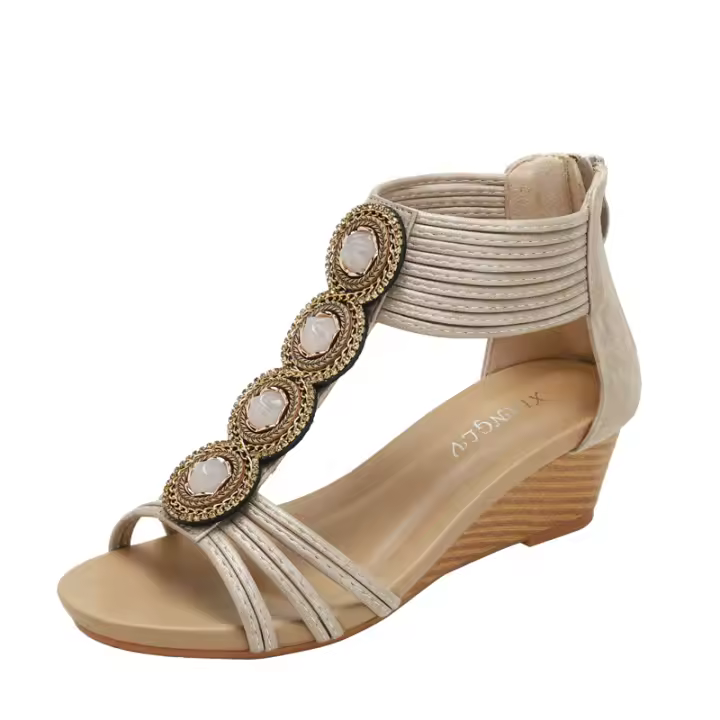 Sandalias de cuña GIOIO estilo romano, zapatos de mujer, novedad 2025 - 1