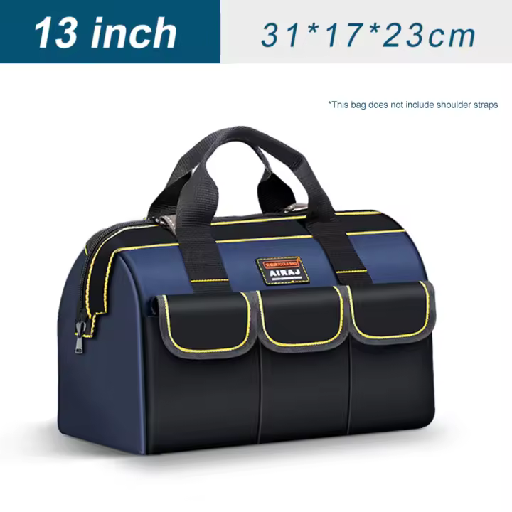 Bolsa de herramientas multifunción 1680D para electricista, bolsa de tela Oxford, bolsa de herramientas de boca ancha, bolsa de almacenamiento impermeable para llave y destornillador - 1