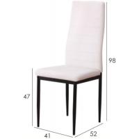 Paquete de 6 Sillas de Comedor emi, Sillas Estilo Moderno, Ergonómicas, respaldo y asiento en polipiel color negro - details 2