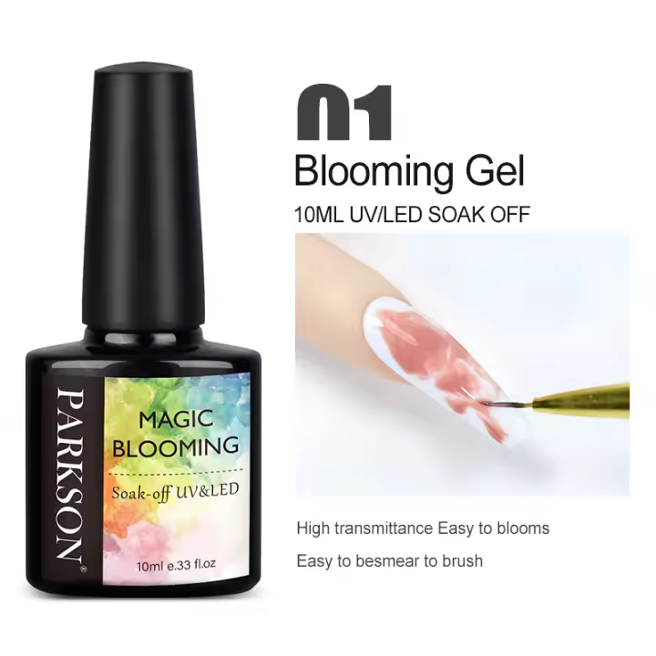 Parkson-Gel transparente para uñas, efecto degradado de mármol, esmalte de uñas semipermanente, pegamento UV, 10ml - 1