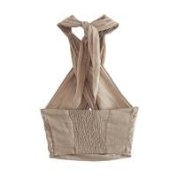 TRAFZA-Top Halter con espalda descubierta para mujer, Tops sexys sin mangas con hombros descubiertos, ropa de calle informal a la moda, verano, Y2k, 2023 - details 4