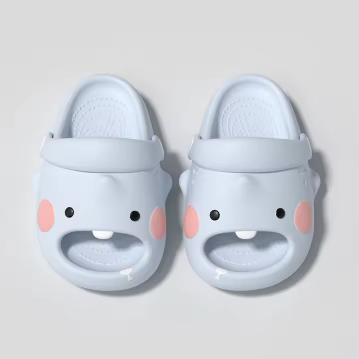 Zapatillas para niños Niñas lindo diente tiburón verano baño interior EVA antideslizante zapatillas frescas medio niños correa agujero zapatos - 1