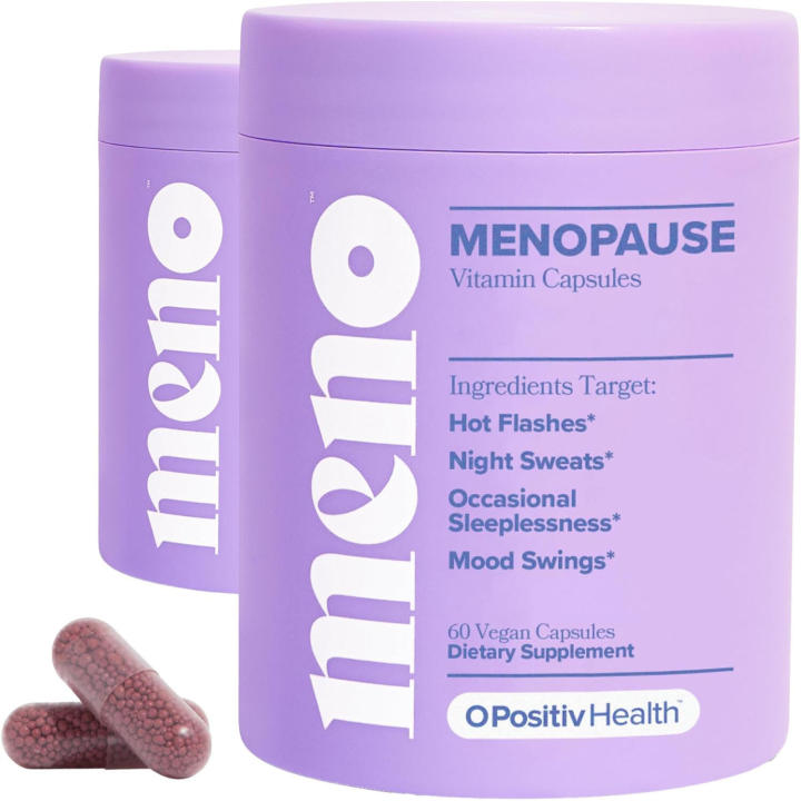 O Positiv MENO Vitamins Hormone-Free Menopause Supplement for Women Black Cohosh & Ashwagandha KSM-66 Helps Relieve Hot Flashes,