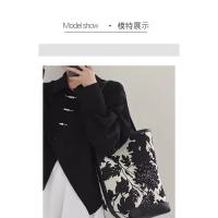 Air Fly bolsa de cubo de punto nueva tinta blanca y negra china bolsa de hombro nicho bolsa de viento perezoso moda de alto sentido - details 7