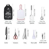 Juego de utensilios de viaje portátiles de acero inoxidable, 9 piezas, para acampar, Picnic - details 17