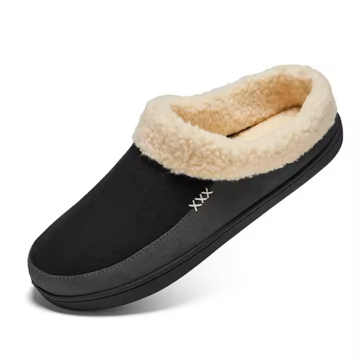Invierno para hombres más el tamaño 50 al aire libre engrosado fondo grueso apilado caliente zapatillas de algodón de lana. - 1