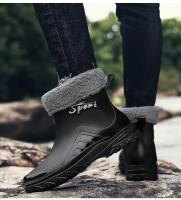 Botas de lluvia para hombre, botas desnudas a la moda, zapatos antideslizantes para trabajo de Chef, zapatos de pesca de goma impermeables y duraderos, zapatillas de deporte para hombre 2023 - details 42