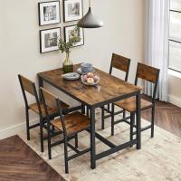 Sillas de Comedor, Juego de 4, Marco de Acero, Estilo Industrial, para Comedor, Salón, Cocina, Marrón Rústico y Negro - details 23