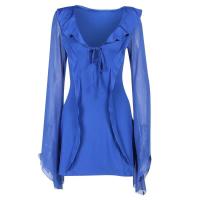 Vestido Bandage de manga larga de malla para mujer, minivestido Sexy con cuello con cuentas y volantes, fiesta y noche en la playa Tre 2023 - details 31