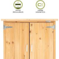 Armario Multiusos para Jardín 40x75x90 cm en Madera con 2 Capas de Pintura Impermeable |   Patas y Suelo - details 4