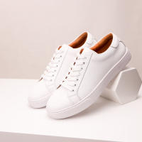 Zapatos blancos de hombre retro zapatos de placa base suave de cuero versátil - details 3