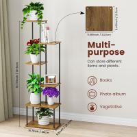 8 Niveles 131cm Estante para Plantas de Madera y Metal Estante de Esquina para Múltiples Macetas Soporte para Plantas Interior Adecuado para Exterior, Balcón, Sala, Oficina, Negro - details 1
