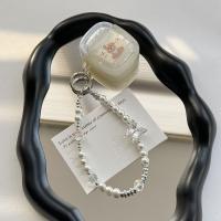 Abalorio para teléfono, cordón plateado galvanizado, luz de lujo, antipérdida, lazo de amor, colgante para teléfono, cordón para teléfono móvil con cuentas Ins - details 12