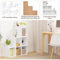Estanteria Libreria con 6 Compartimentos, Estanteria de Almacenamiento de Madera, para Salon, Estudio y Oficina, Roble Claro, 90x30x90 cm - details 13
