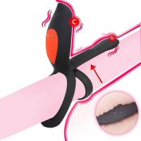 Empaque privado Sexy 10 Frecuencia Erección duradera Próstata Masaje vaginal Vibrador Pezones Estimulador de clítoris Anillo dual Vibrante - details 10