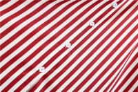 Polka dot print women summer short sleeve striped bow elegant vintage 50s party dress - details 18