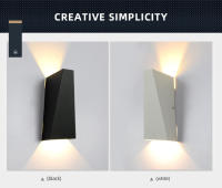 Iluminación arriba y abajo Lámpara de pared moderna de 10 W Lámpara de pared simple LED blanca y negra adecuada para interiores al aire libre, pasillo, dormitorio - details 1