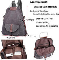 Mochila antirrobo para mujer, bolso de lona vintage, bolso cruzado informal - details 7