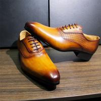 Zapatos de cuero con cordones de piel de vaca cepillada a mano con punta puntiaguda - details 5
