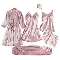 Conjunto de Noche de Seda con Encaje de Satén Camisón de Noche con Cuello en V - details 10
