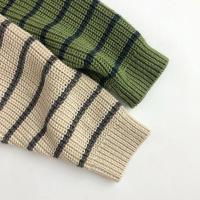 Otoño cuello alto ropa para niños chaqueta suéteres clásico a rayas suéter para niños media cremallera niñas Jersey de punto Tops - details 5