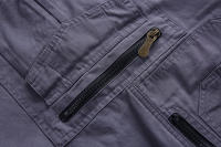 Summer men's cotton multi-pocket solid color 7-point Library, casual sports shorts - details 5
