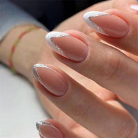 24Pcs Uñas Postizas De Póker Manicura Ballerina Removible Almendra Uñas Falsas De Decoración Para Mujeres Y Niñas Uñas Postizas De Cuchara Completo - details 2