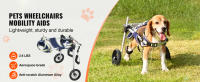 SucceBuy Silla de ruedas para perros de 2 ruedas para patas traseras, carrito para mascotas liviano y ajustable para mascotas lesionadas, discapacitadas, parálisis y mascotas débiles con extremidades traseras (XS) - details 0
