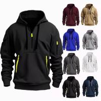 Sudadera con capucha personalizada con múltiples bolsillos para hombre, holgada, cómoda, informal y deportiva - details 0